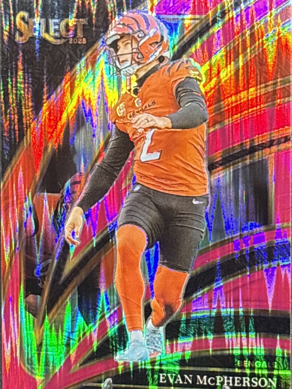 Panini Select Evan McPherson Holo Rainbow Prizm Football Trading Card